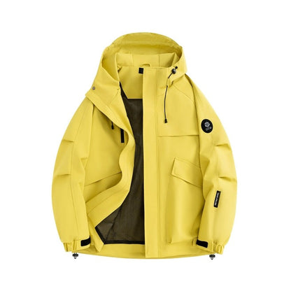 Herren Outdoor-Jacke Wasserdicht Mit Verstellbarer Kapuze Funktionell