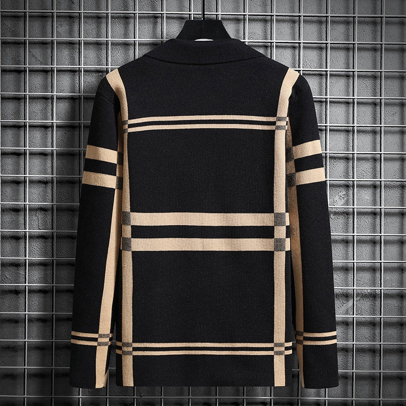 Herren Strickjacke Karo Modern Trendig Männer