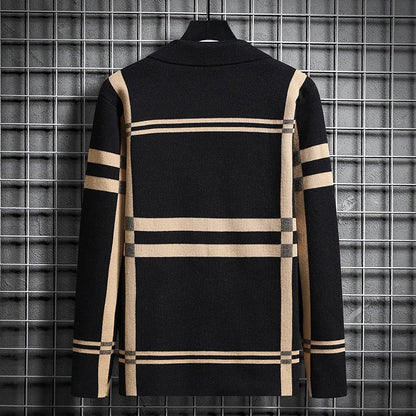 Herren Strickjacke Karo Modern Trendig Männer