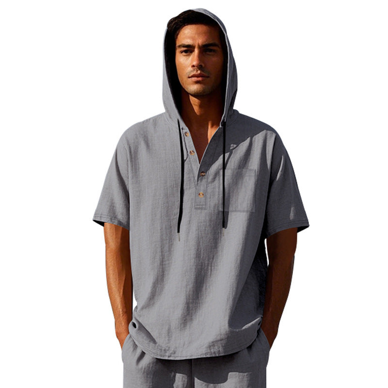 Herren Kapuzenpullover Mit Knöpfen Stylish Modern