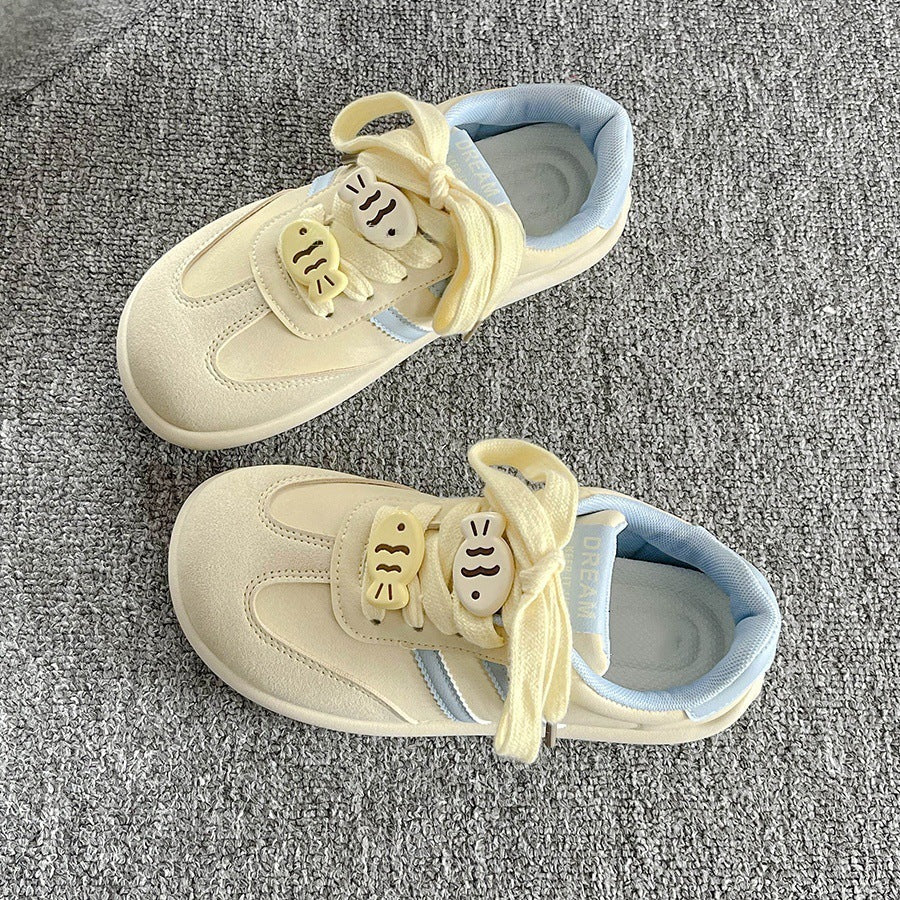 Damen Sneaker Sportlich Kindermotive Klettverschluss
