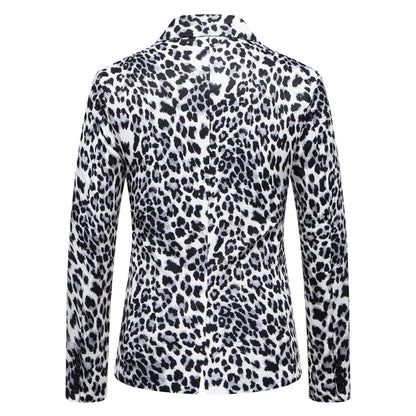 Herren Blazer Slim Fit mit Tiermuster Elegant