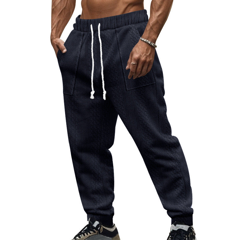 Herren Freizeithose Modern Strickdesign Schwarz