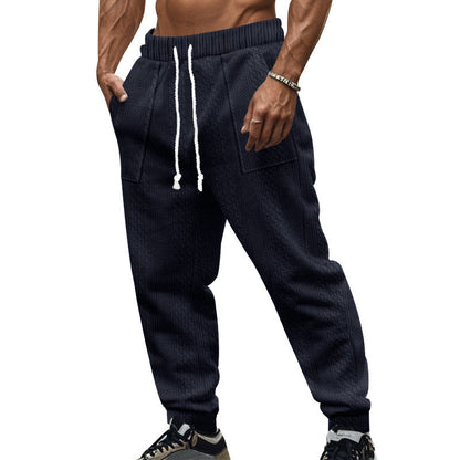 Herren Freizeithose Modern Strickdesign Schwarz
