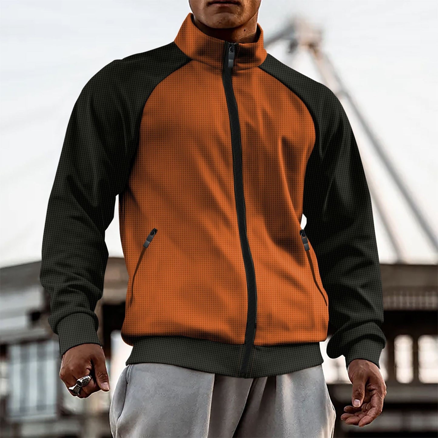 Herren Sportjacke Funktionsjacke Winddicht mit Taschen
