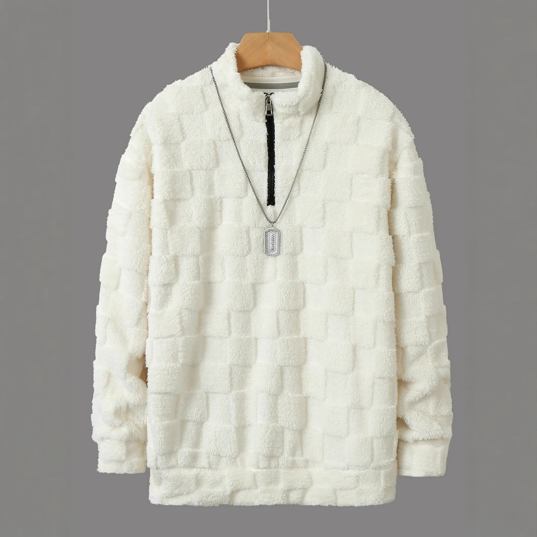 Herren Pullover Modern Samtig Reißverschluss - BerlinGlamour
