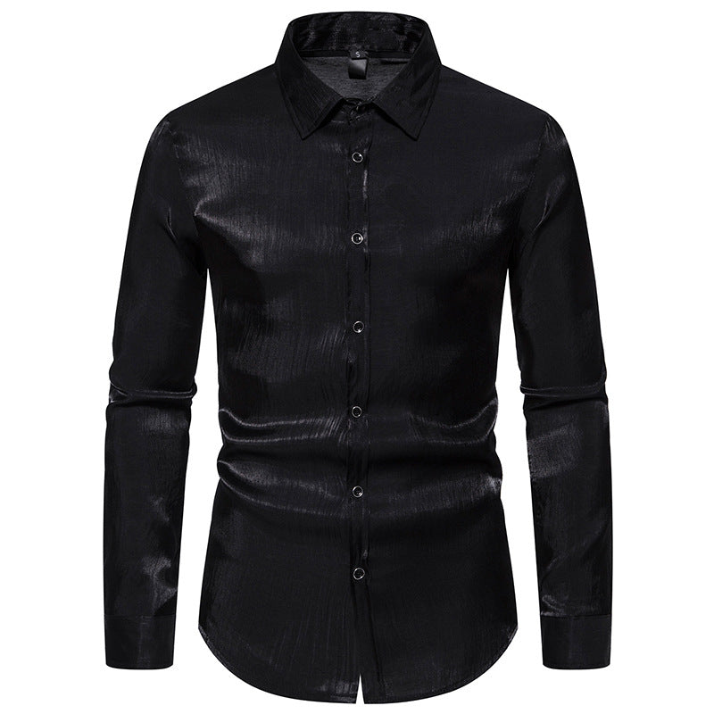 Herren Langarmhemd Glitzernd Elegant Berlin