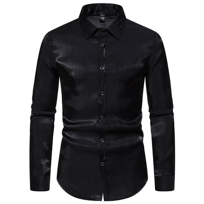 Herren Langarmhemd Glitzernd Elegant Berlin