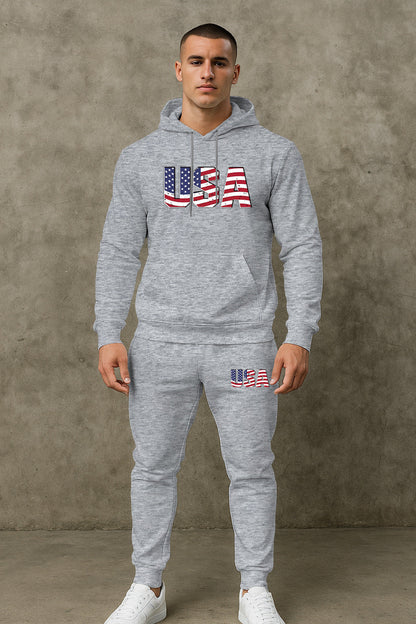 Herren Hoodie und Jogginghose Set Modisch Sportlich