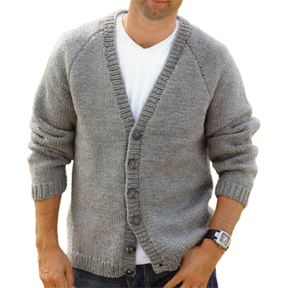 Herren Strickcardigan Gemütlich Modern mit V-Ausschnitt