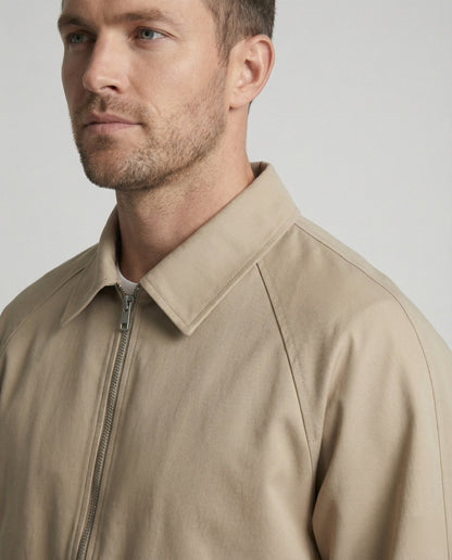 Herren Harrington Jacke Reißverschluss Hemdkragen Modern
