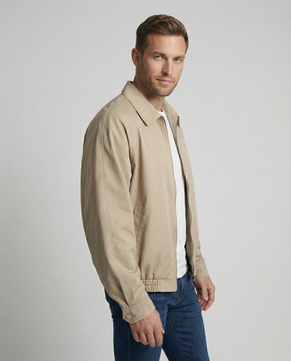 Herren Harrington Jacke Reißverschluss Hemdkragen Modern - BerlinGlamour