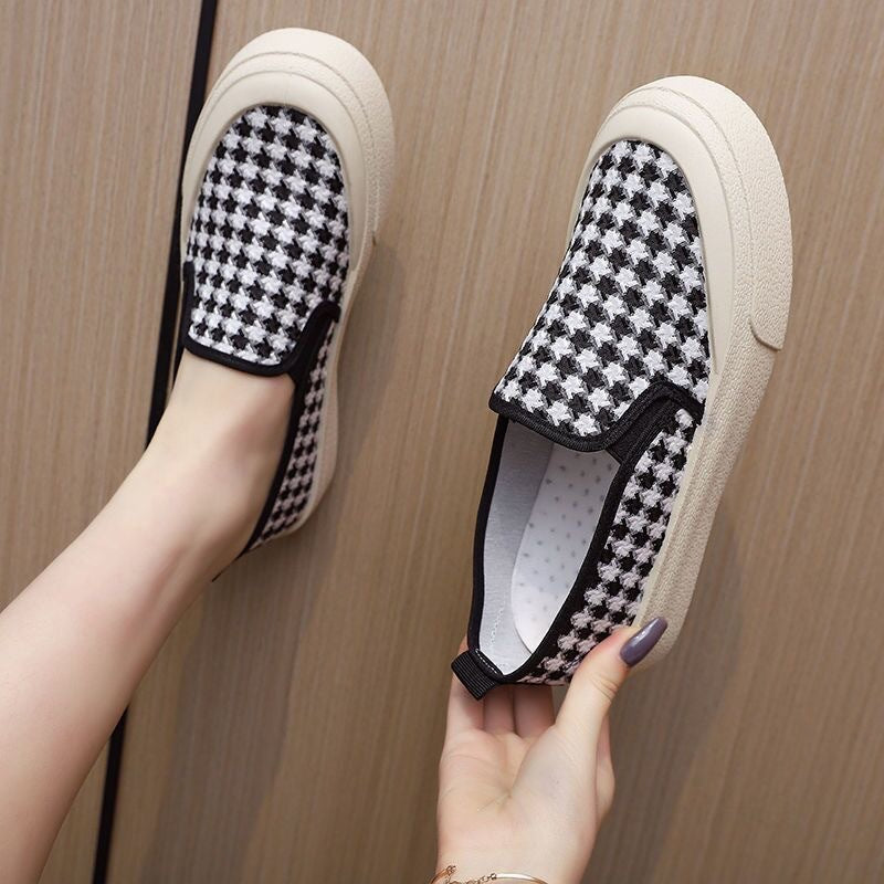 Damen Sneaker Slip-On Karo Flexi Fußbett Modern