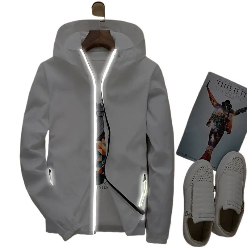 Herren Funktionsjacke Leicht Reflektierend Sportlich
