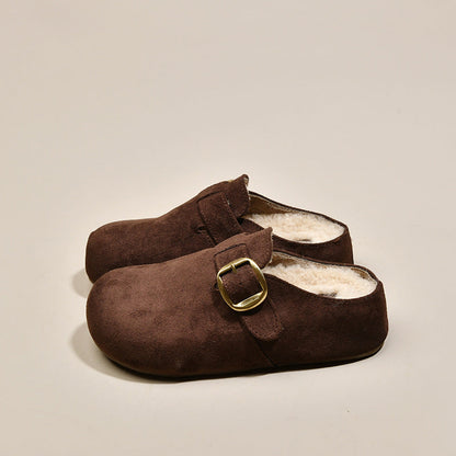 Damen Clogs Bequem Kuschelig Schnallenverschluss Modern