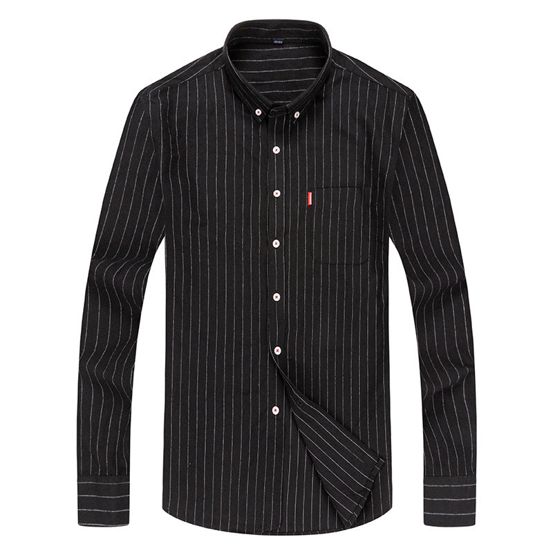 Herren Langarmhemd Elegantes Streifenmuster Slim Fit