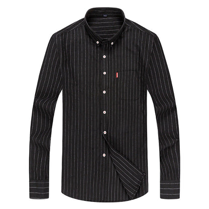 Herren Langarmhemd Elegantes Streifenmuster Slim Fit