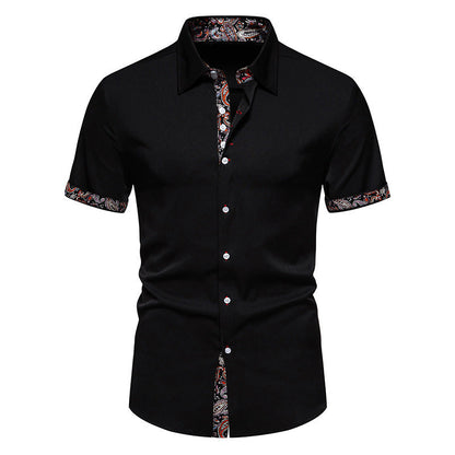 Herren Kurzarmhemd Modern mit Kontrastdetails und Stilvoll Kragen