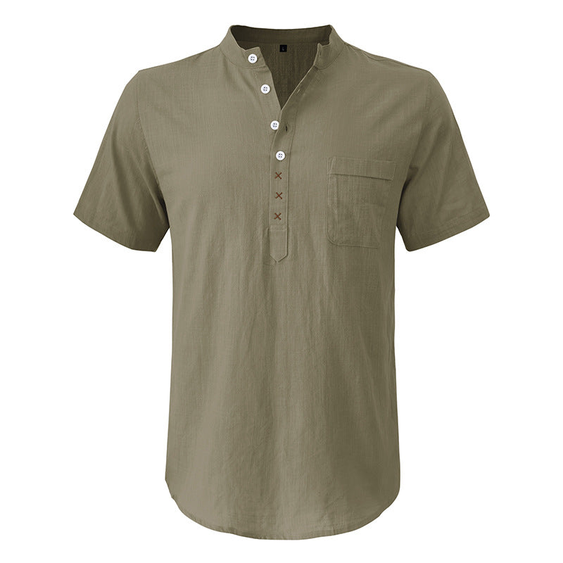 Herren Henley-Shirt Kurzarm atmungsaktiv mit Knopfleiste