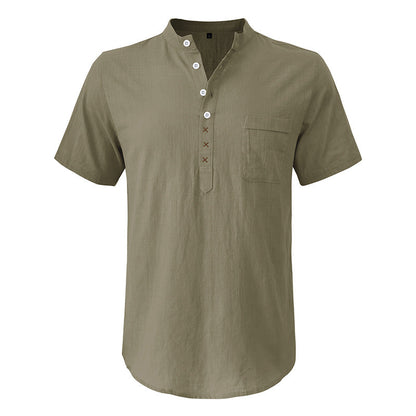 Herren Henley-Shirt Kurzarm atmungsaktiv mit Knopfleiste