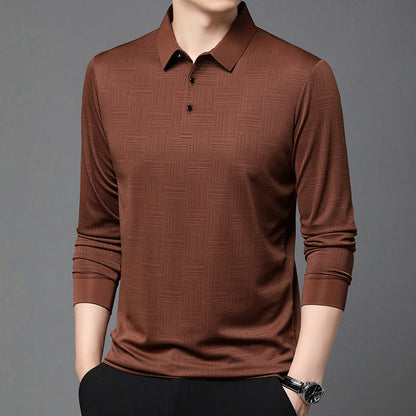 Herren Poloshirt atmungsaktiv mit geometrischem Muster Modern