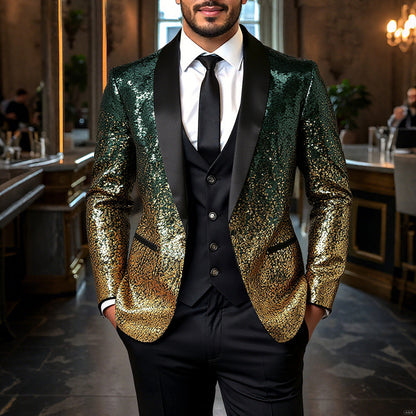 Glitzernder Herren Blazer Paillettenjacke Party