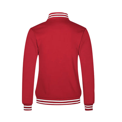 Herren Collegejacke Vintage Style Breiter Kragen Druckknopf