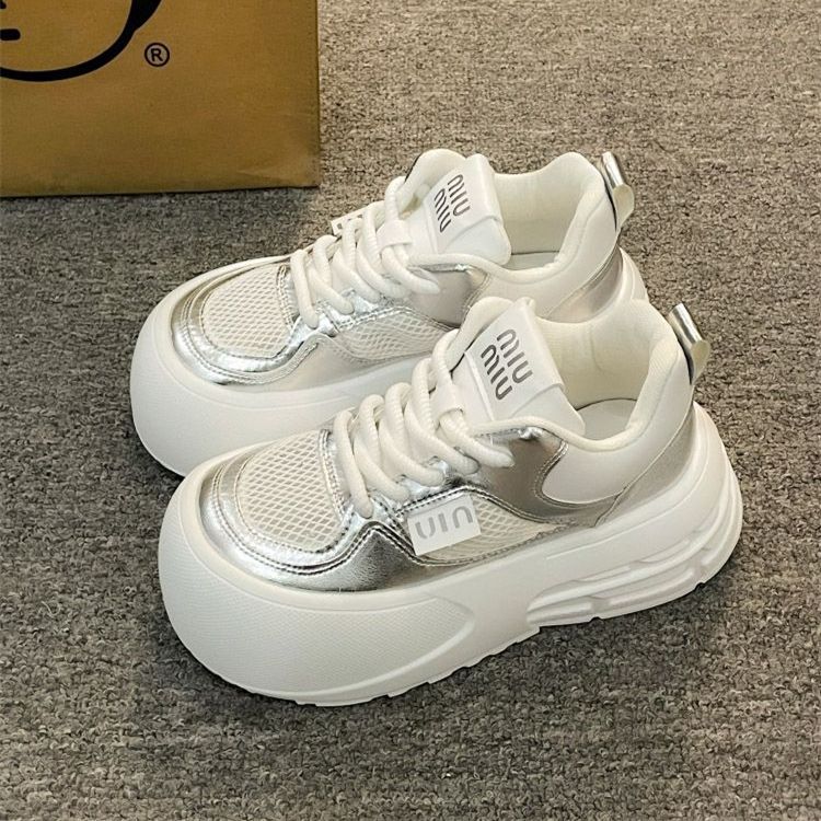 Damen Sneaker Chunky Glänzend Dämpfend Komfort