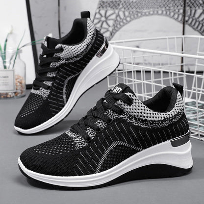 Damen Sneaker Sportlich Atmungsaktiv Knit Sohle Rutschfest