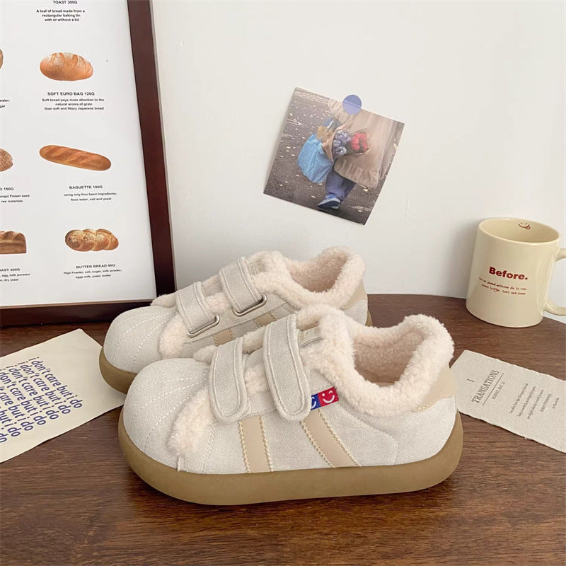 Damen Sneaker Flauschig Weich mit Klettverschluss - BerlinGlamour