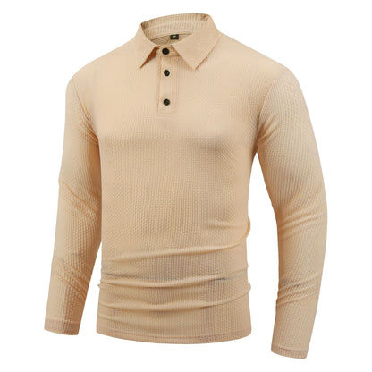 Herren Poloshirt Langarm Strukturiert Modern Berlin