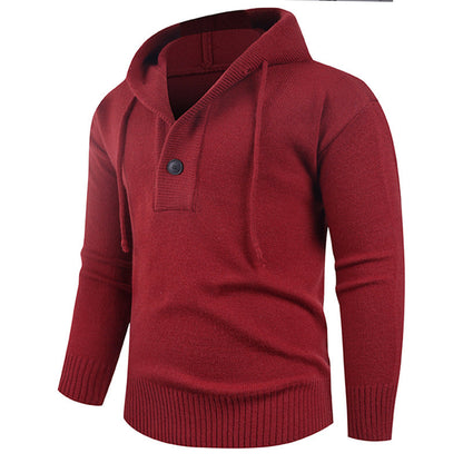 Herren Pullover Modern mit hoher Kragen und Knöpfen