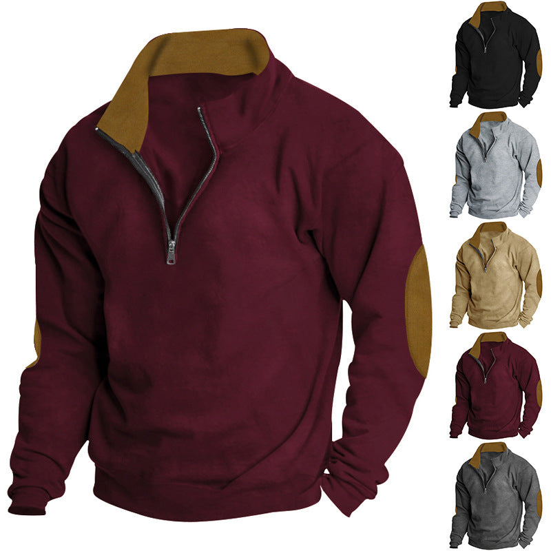 Herren Sweatshirt Modern mit Reißverschluss und Struktur Berlin Style