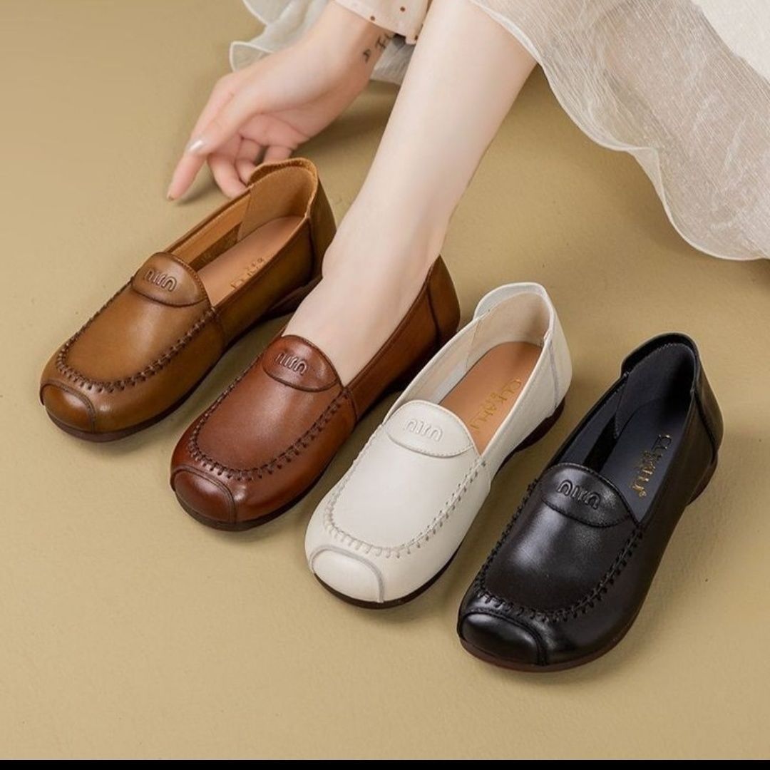 Damen Lederschuhe Elegantes Design Bequem Modisch