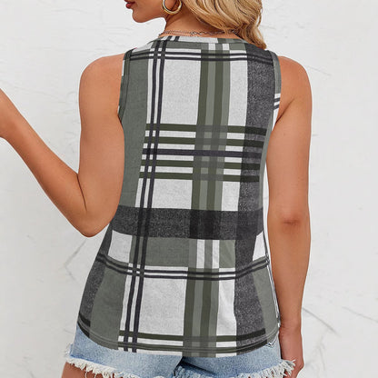 Damen Top V-Ausschnitt Ärmellos Modern Dekorativ