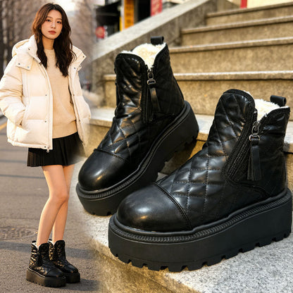 Damen Winterboots Plateau Stiefel Warm Kuschelig - BerlinGlamour