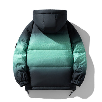 Herren Winterjacke Isoliert Wärme Schwarz Modern