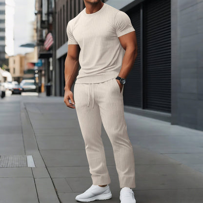 Herren Trainingsset Sportlich Modern mit Strukturmuster