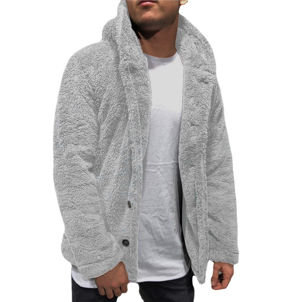Herren Fleecejacke Warm Kuschelig Grau