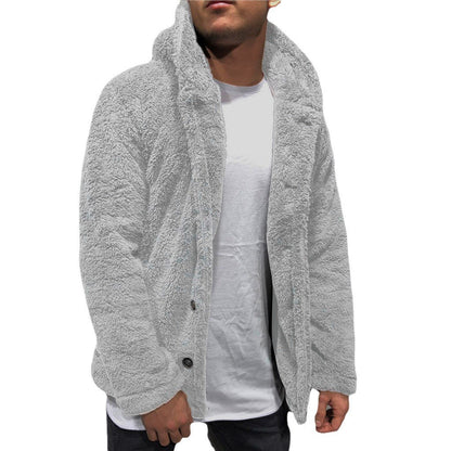 Herren Fleecejacke Warm Kuschelig Grau