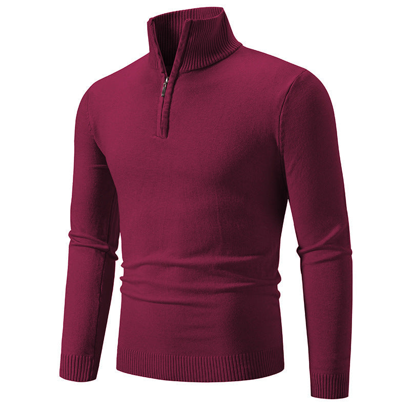 Herren Pullover Elegant Hochkragen Rippmuster Modern