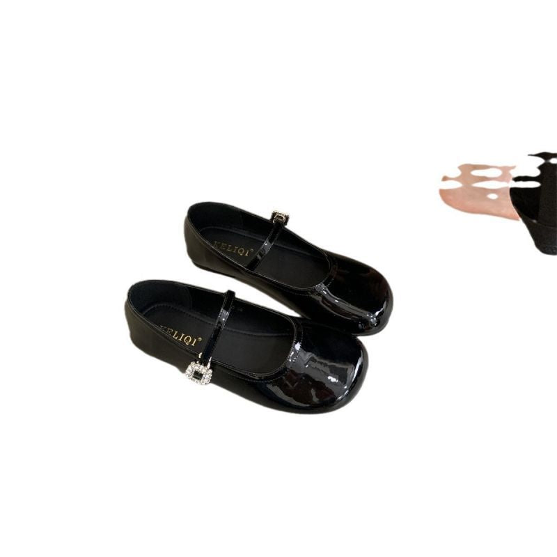 Elegante Damen Ballerinas mit Riemen schwarz