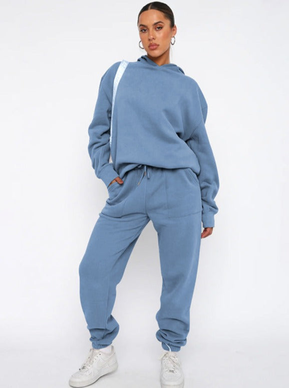 Damen Hoodie Set Oversized Jogger Komplettsatz Warm
