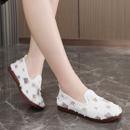 Damen Slip-On Schuhe Luftig Lochdesign Trendy Sommer
