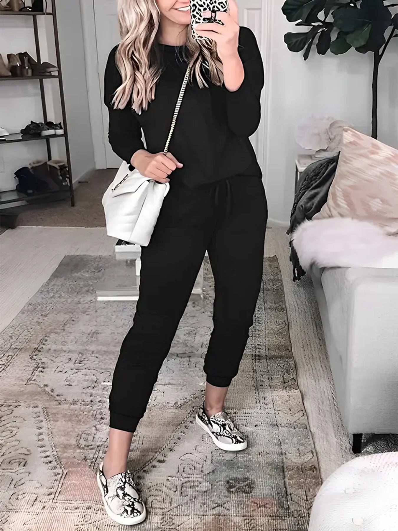 Damen Freizeitanzug Bequem Elastisch Modern