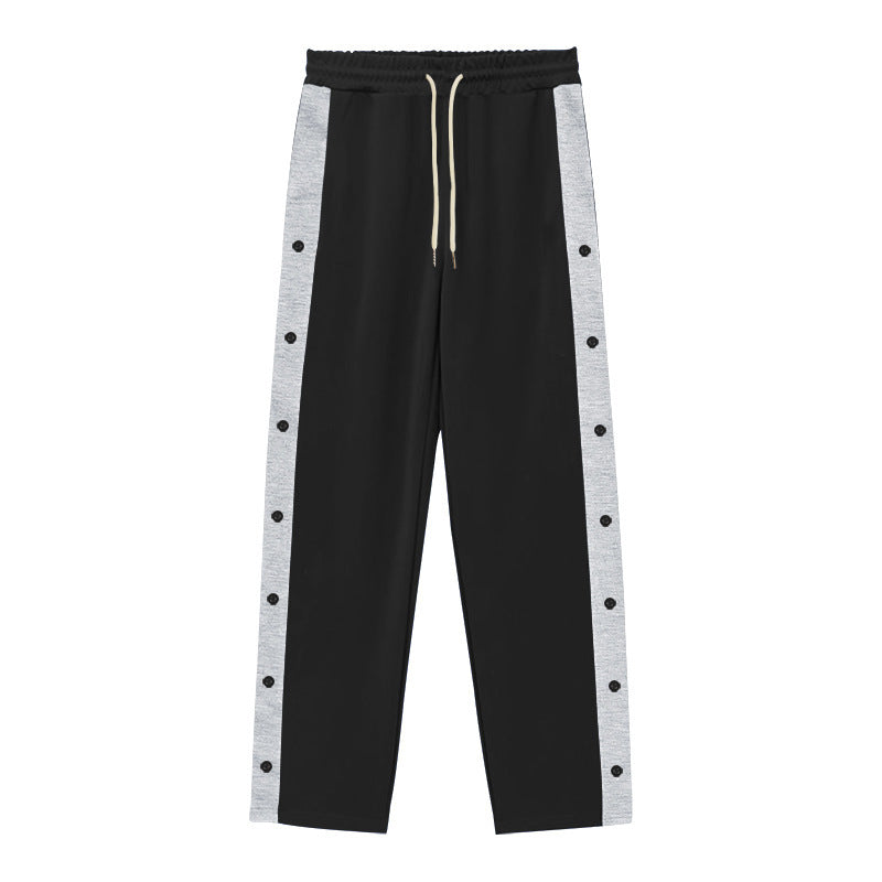 Herren Jogginghose Sportlich Relaxed Fit mit Druckknöpfen