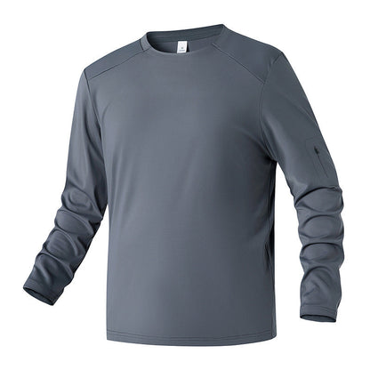 Herren Funktionsshirt Langarm mit Tasche Sportlich Praktisch