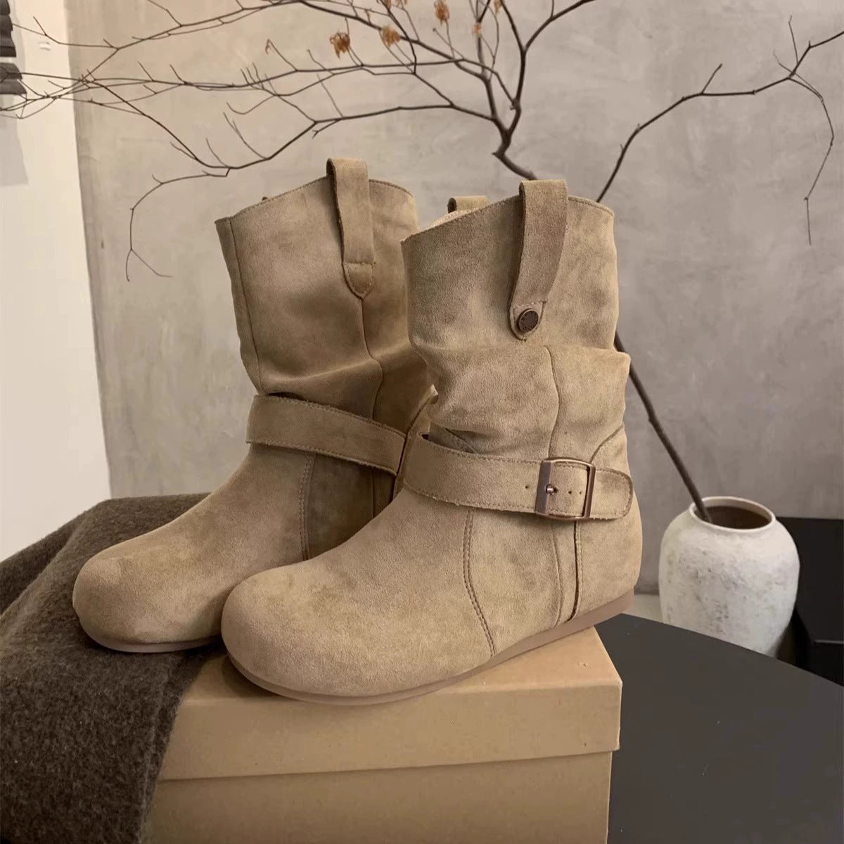 Damen Stiefel Elegante Riemendesign Bequem Schuhe Heidi - BerlinGlamour