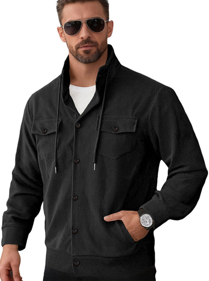 Herren Steppjacke Lässig mit Kapuze Modern