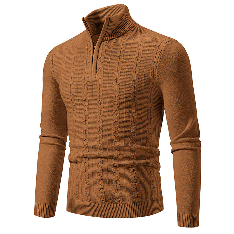 Herren Strickpullover Modern Stehkragen Struktur Optik